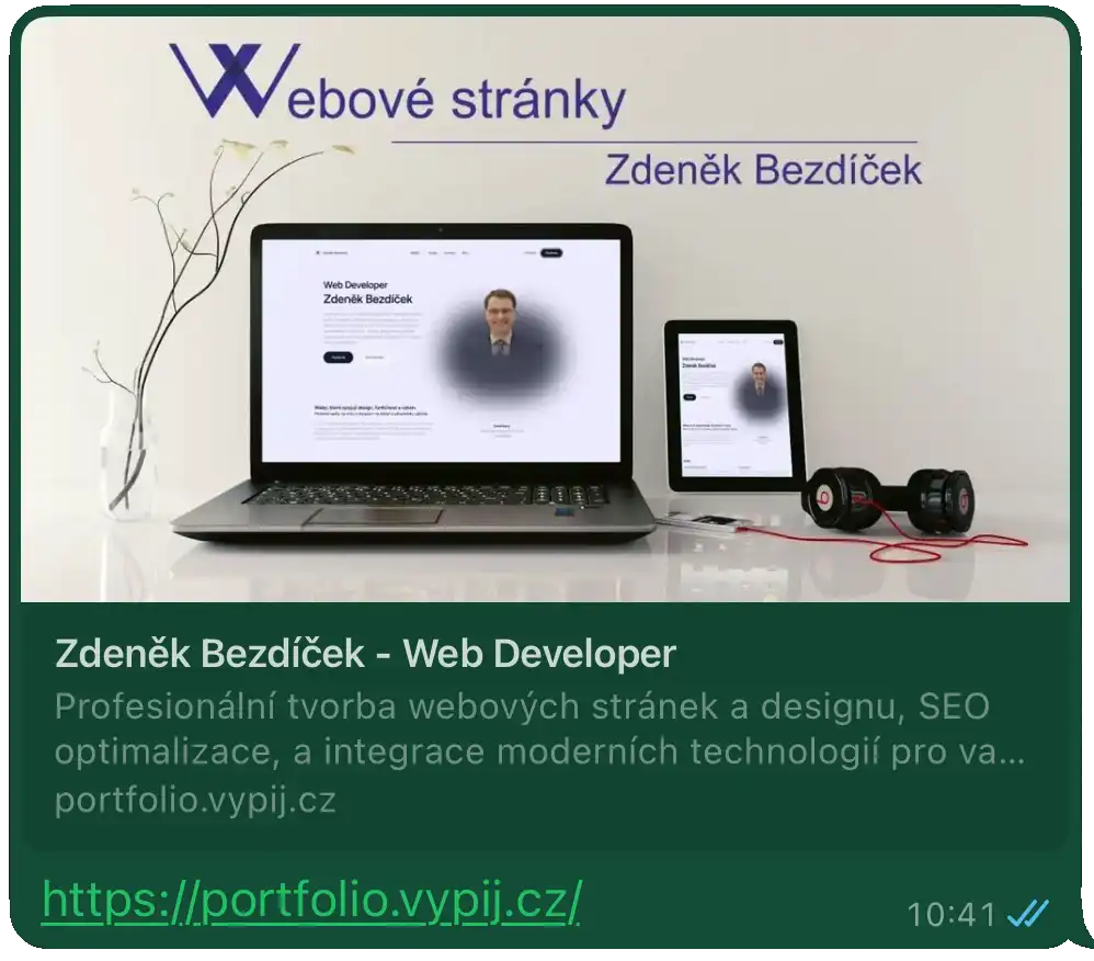 Obrázek poslaného odkazu